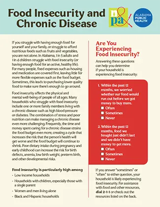 image of the Food Insecurity and Chronic Disease flyer.